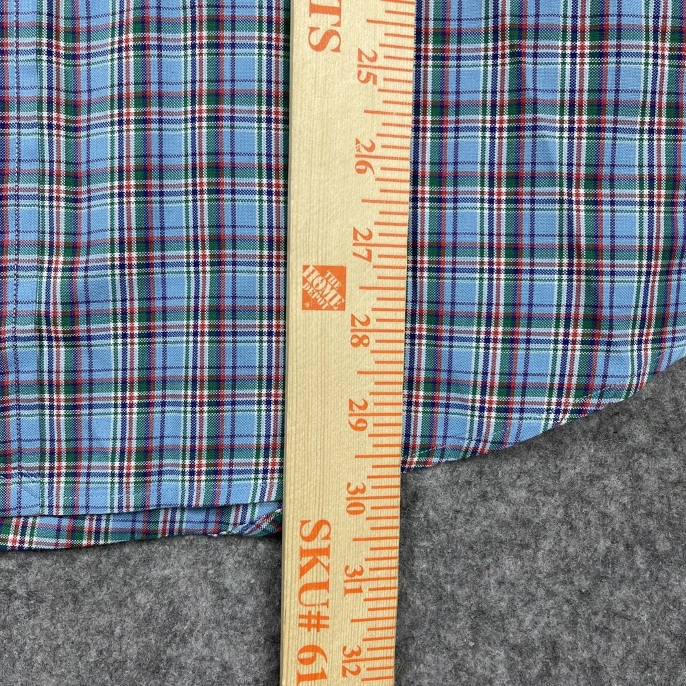 Ralph Lauren Shirt Men Large Blue‎ Multicolored Plaid Long Sleeve Cotton Preppy